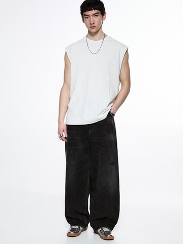 Pull&Bear Wide leg Jeans in Zwart