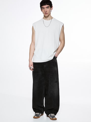 Pull&Bear Wide Leg Jeans in Schwarz