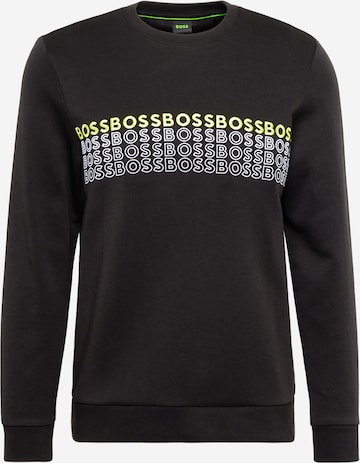 BOSS Green Sweatshirt 'Salbo 1' in Zwart: voorkant