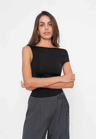 Anna Field - Perna larga Calças com pregas em cinzento