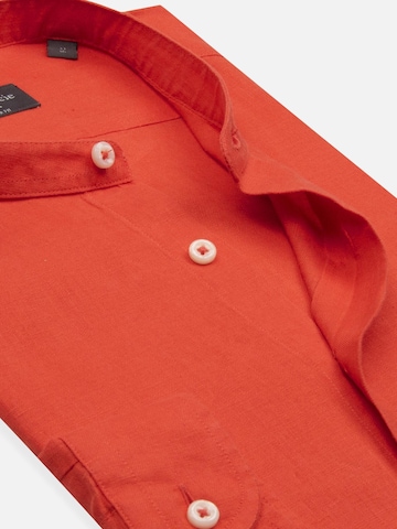 Slim fit Camicia business 'Caravaggio Essentials Linen Man Shirt Light Blue' di 7Camicie in arancione