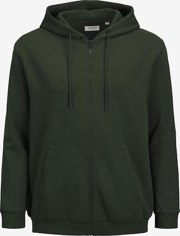 Giacca di felpa 'JJBradley' di Jack & Jones Plus in verde: frontale