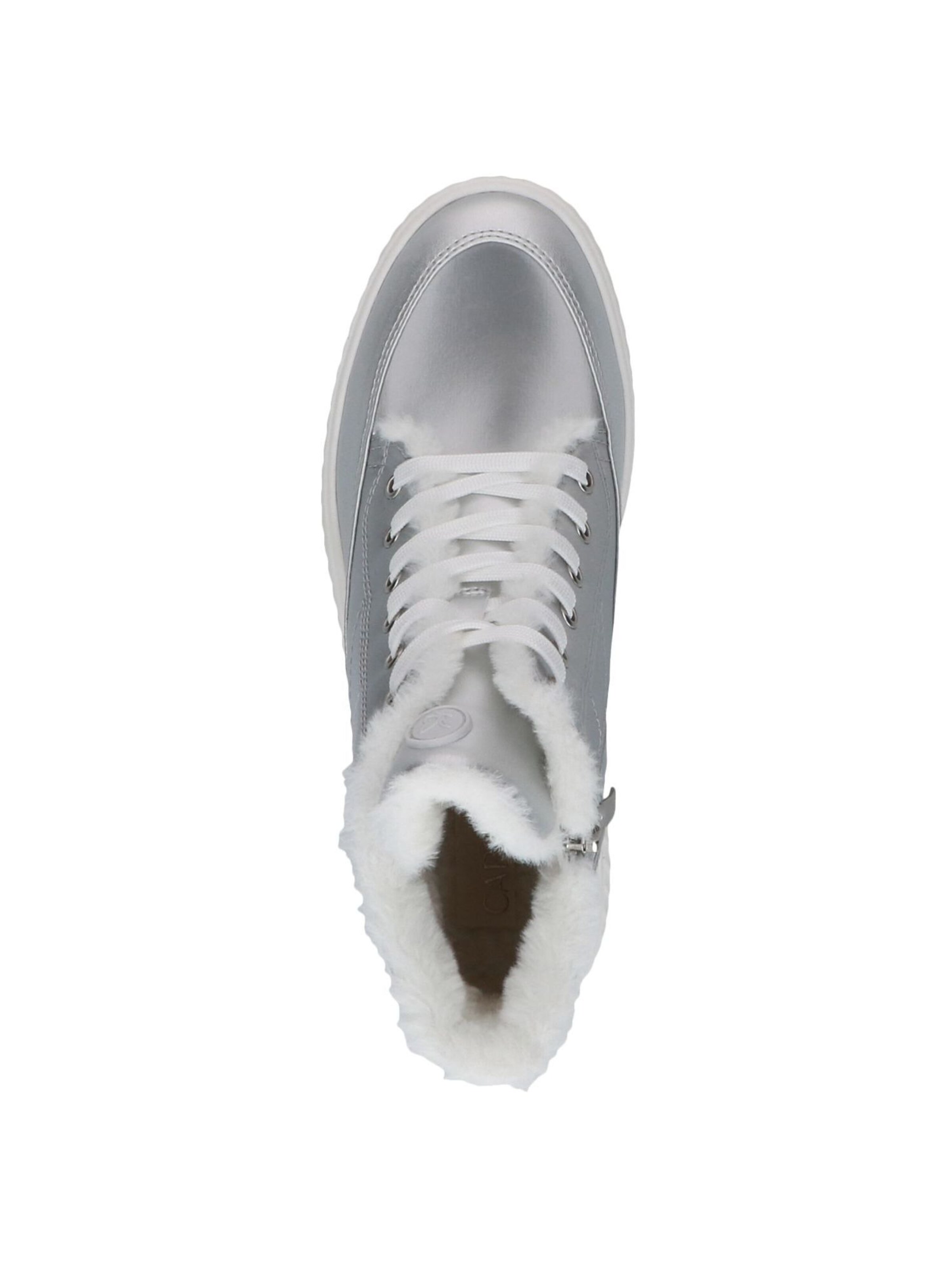 CAPRICE Lace-Up Ankle Boots in Silver