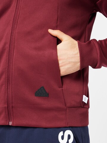 ADIDAS SPORTSWEAR Athletic Zip-Up Hoodie 'City Escape Aeroready Warming' in Red