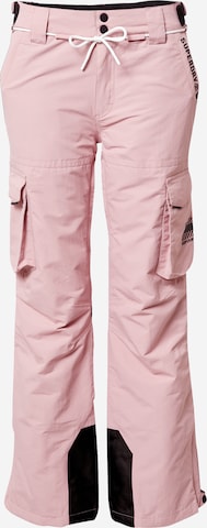 Superdry Snowregular Hlače za vanjske uvjete 'Freestyle' - roza boja: prednji dio