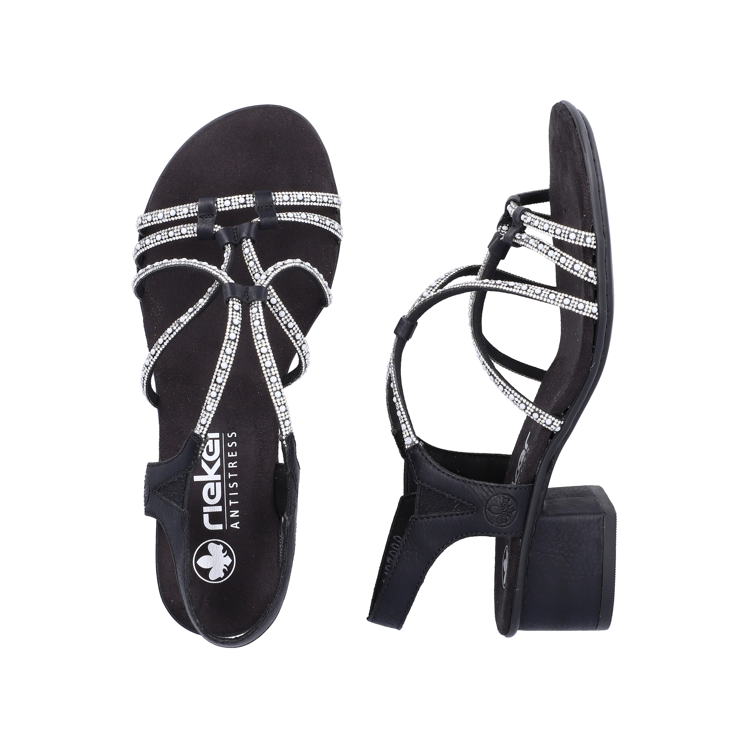 Rieker Strap Sandals '64970 ' in Black