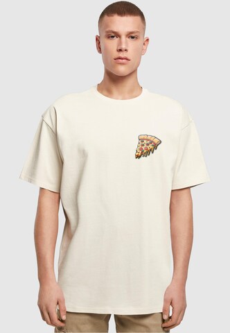 T-Shirt 'Pizza Comic' Merchcode en beige : devant