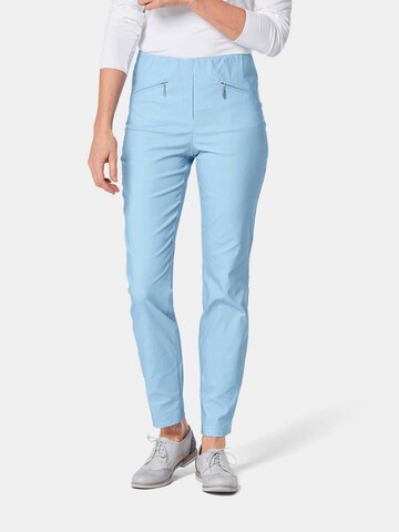 Coupe slim Pantalon 'Louisa' Goldner en bleu : devant