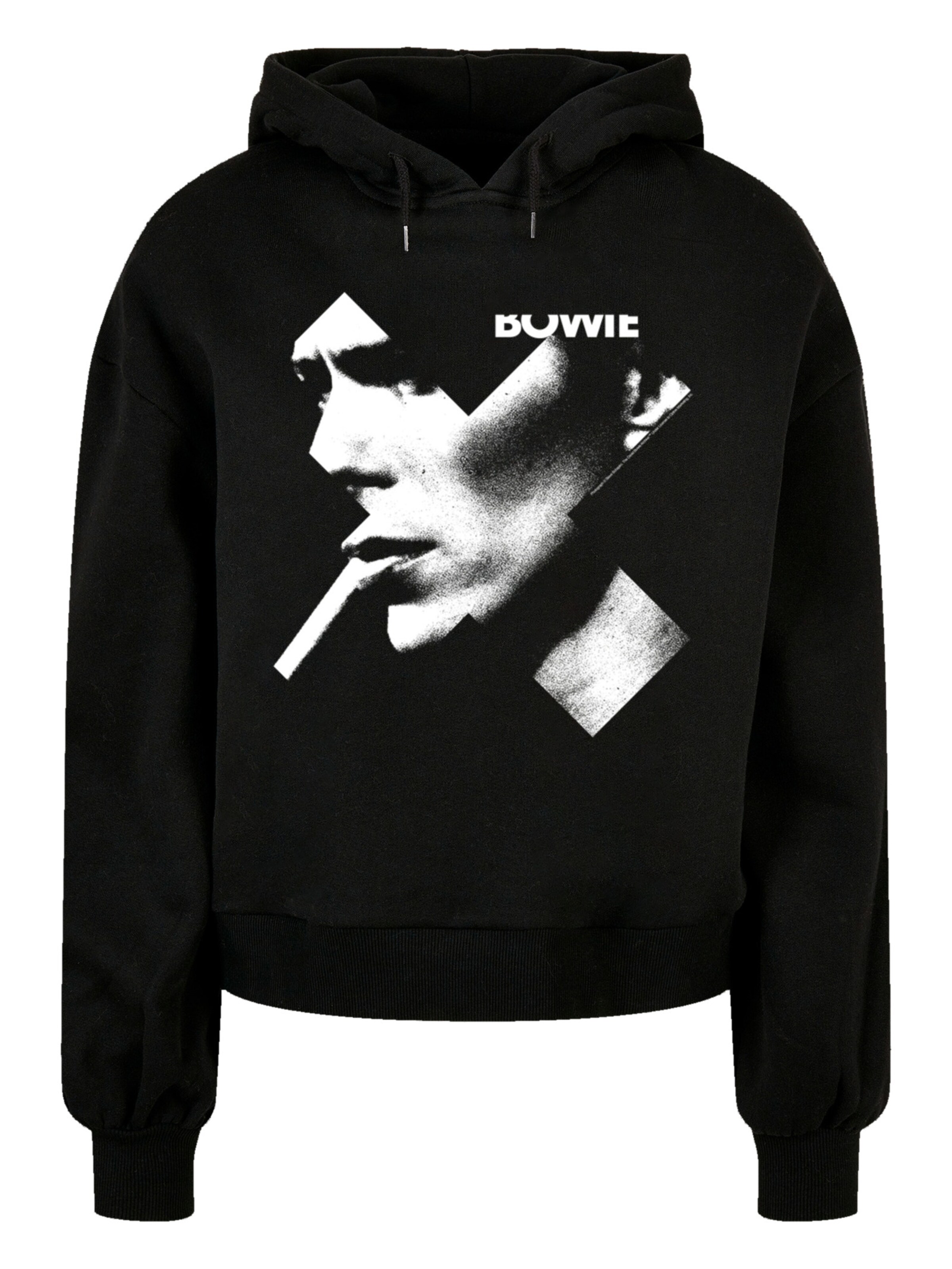 F4NT4STIC Sweatshirt 'David Bowie Smoke' in graumeliert / schwarz, Produktansicht