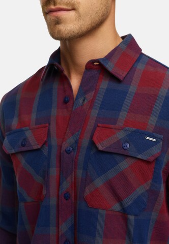 INDICODE JEANS Regular fit Overhemd 'Pomal' in Rood
