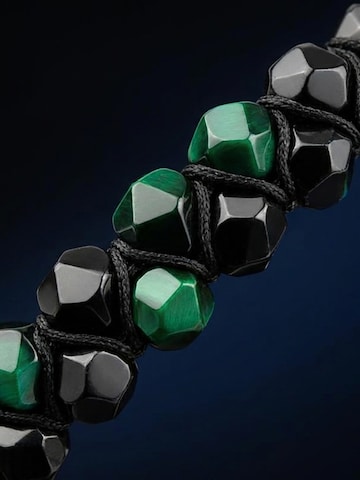 UNIQAL Armband 'GRÜNES TIGERAUGE TURMALIN' in Gemengde kleuren