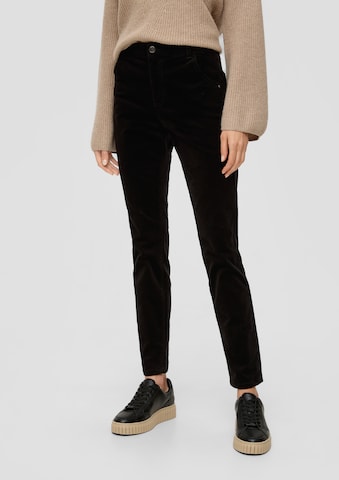 s.Oliver Slim fit Trousers in Black: front