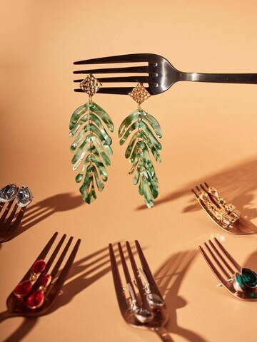 THE GEM STORIES JEWELRY Ohrringe 'Leaf Earrings'‌ in Grün