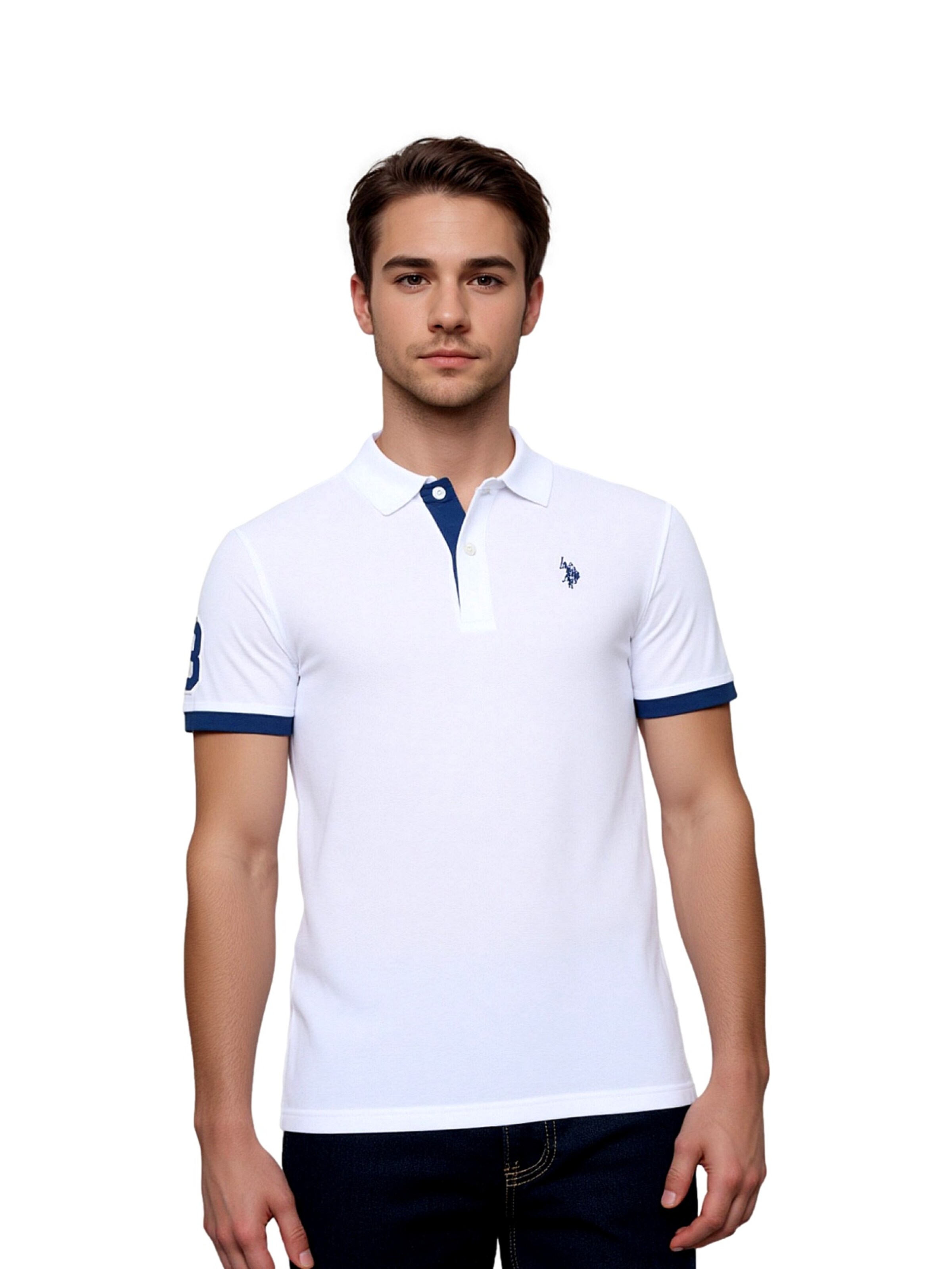U.S. POLO ASSN. Shirt 'Big DBH no 3' in Wit: voorkant