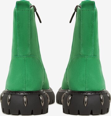 CESARE GASPARI Lace-Up Ankle Boots in Green