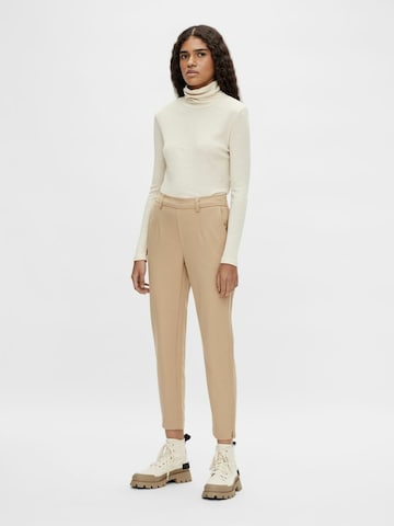 OBJECT Slim fit Pleat-Front Pants 'Lisa' in Brown