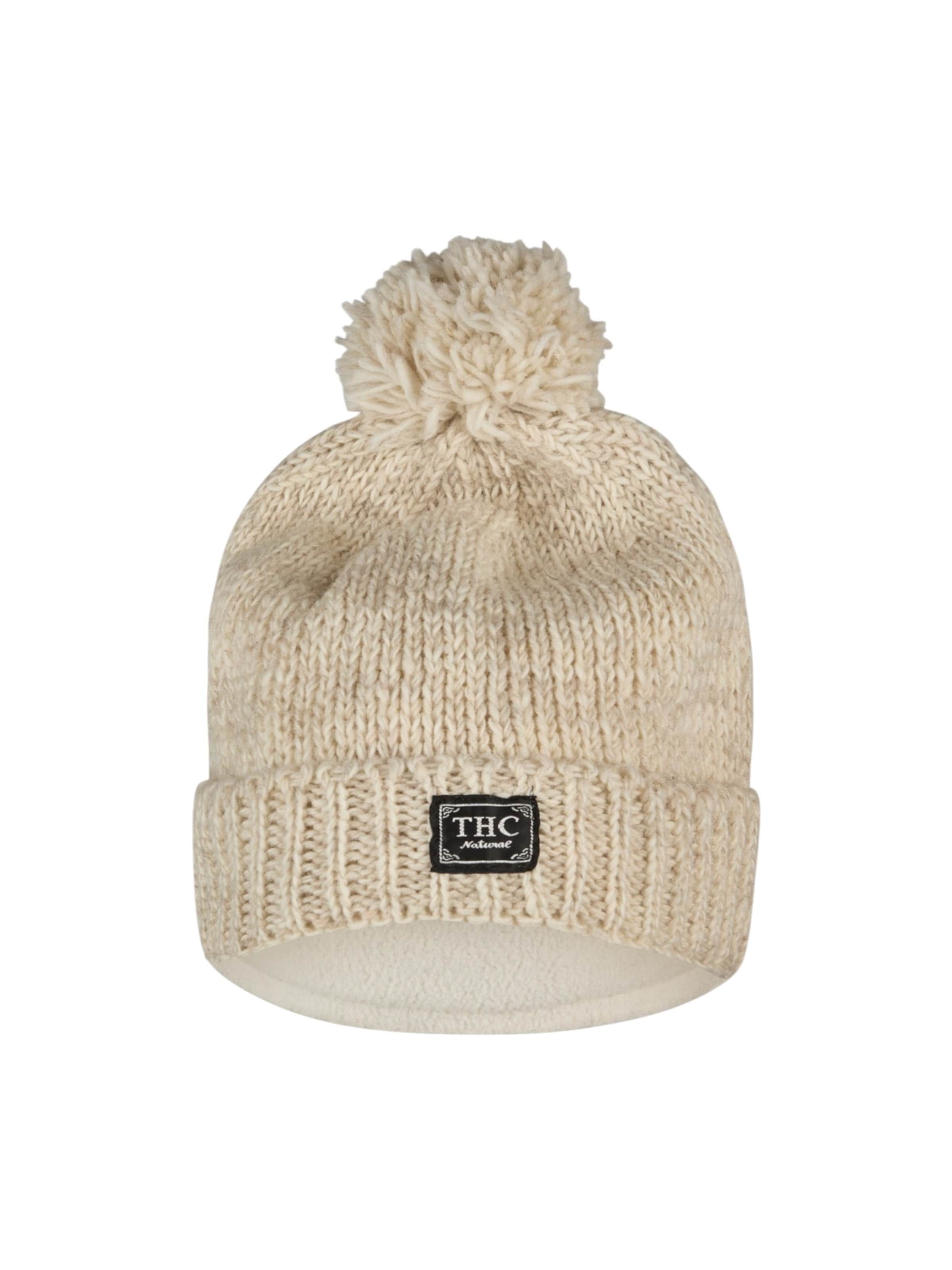 THC Natural Line Beanie 'THC  713' in White: front
