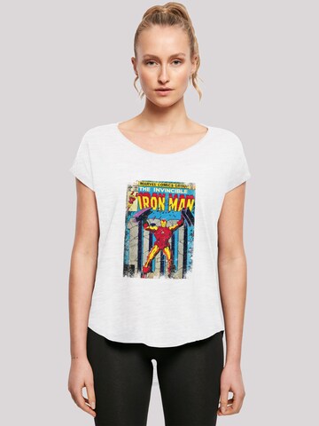 T-shirt 'Marvel Iron Man Cover' F4NT4STIC en blanc : devant