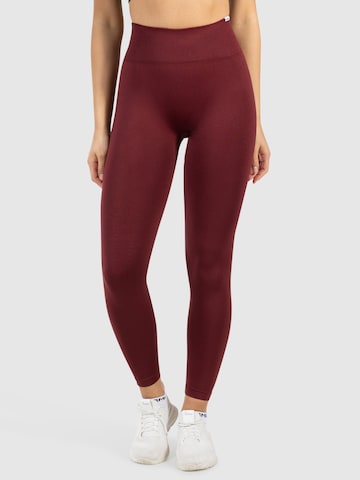 Skinny Pantalon de sport 'Amaze Scrunch' Smilodox en rouge : devant