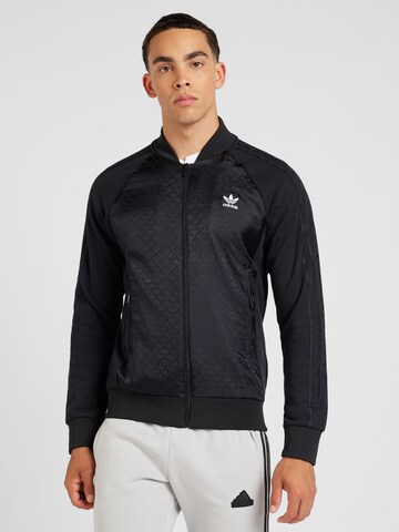 ADIDAS ORIGINALS Sweatjacke in Schwarz: Vorderseite