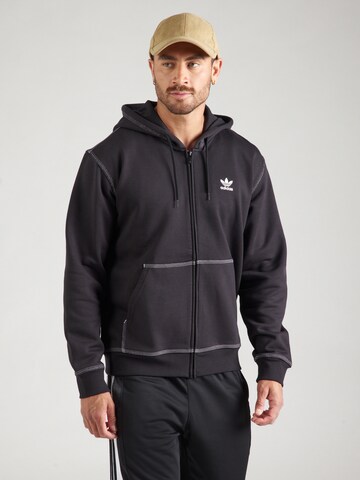 ADIDAS ORIGINALS Суичъри с качулка 'ESSENTIALS' в черно: отпред