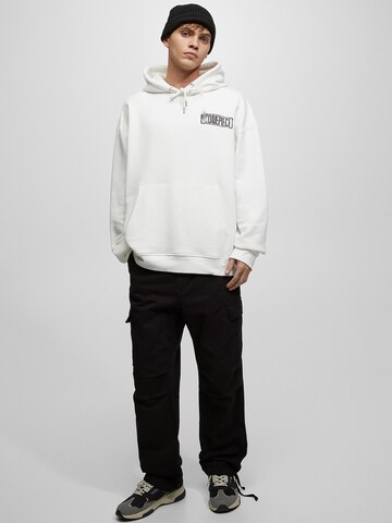 Pull&Bear Sweatshirt i hvid