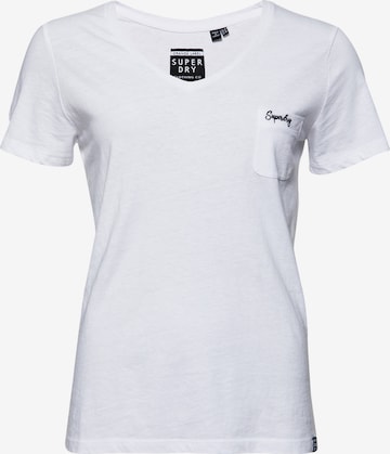 T-shirt 'ESSENTIAL' Superdry en blanc : devant