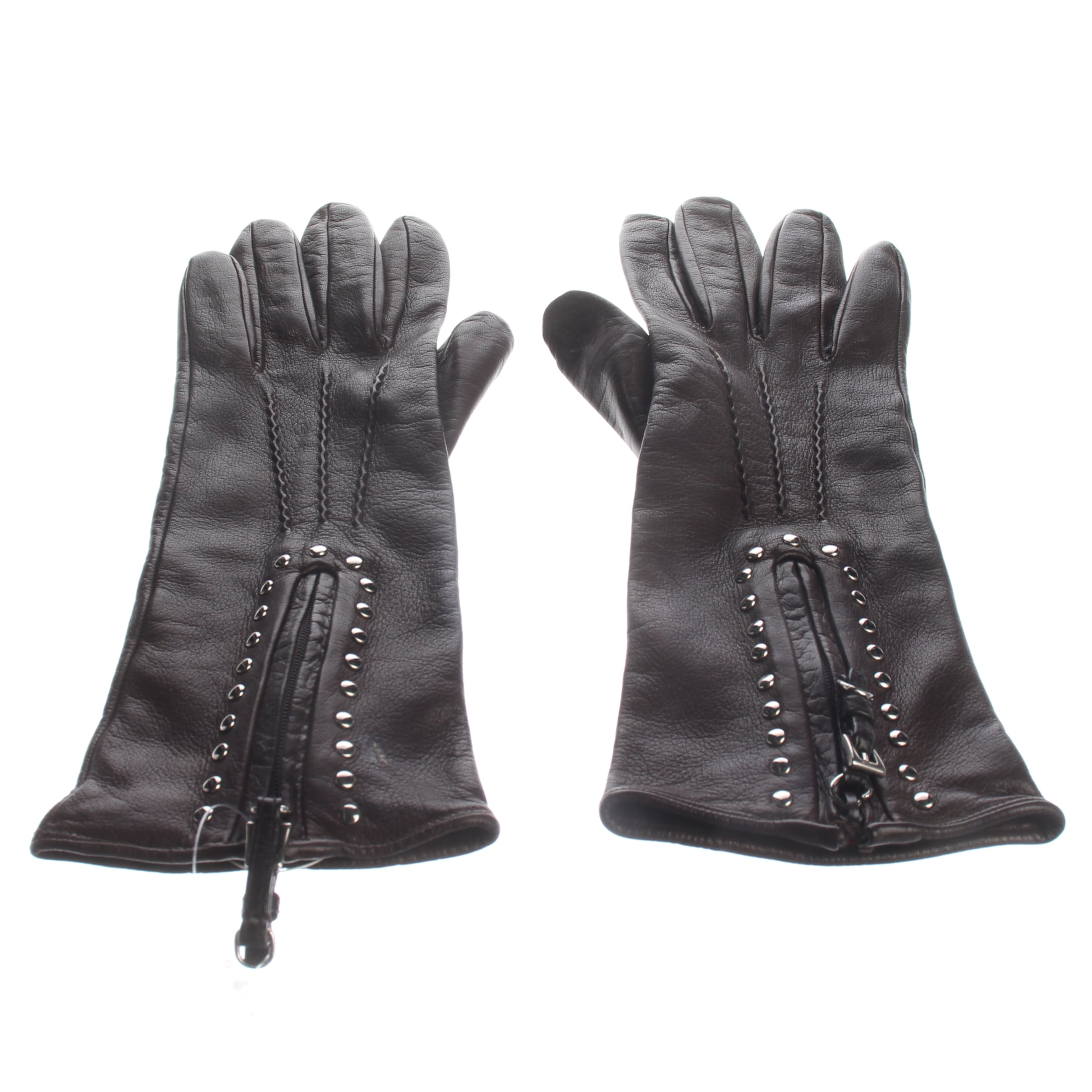 PRADA Gloves in L in Brown: front