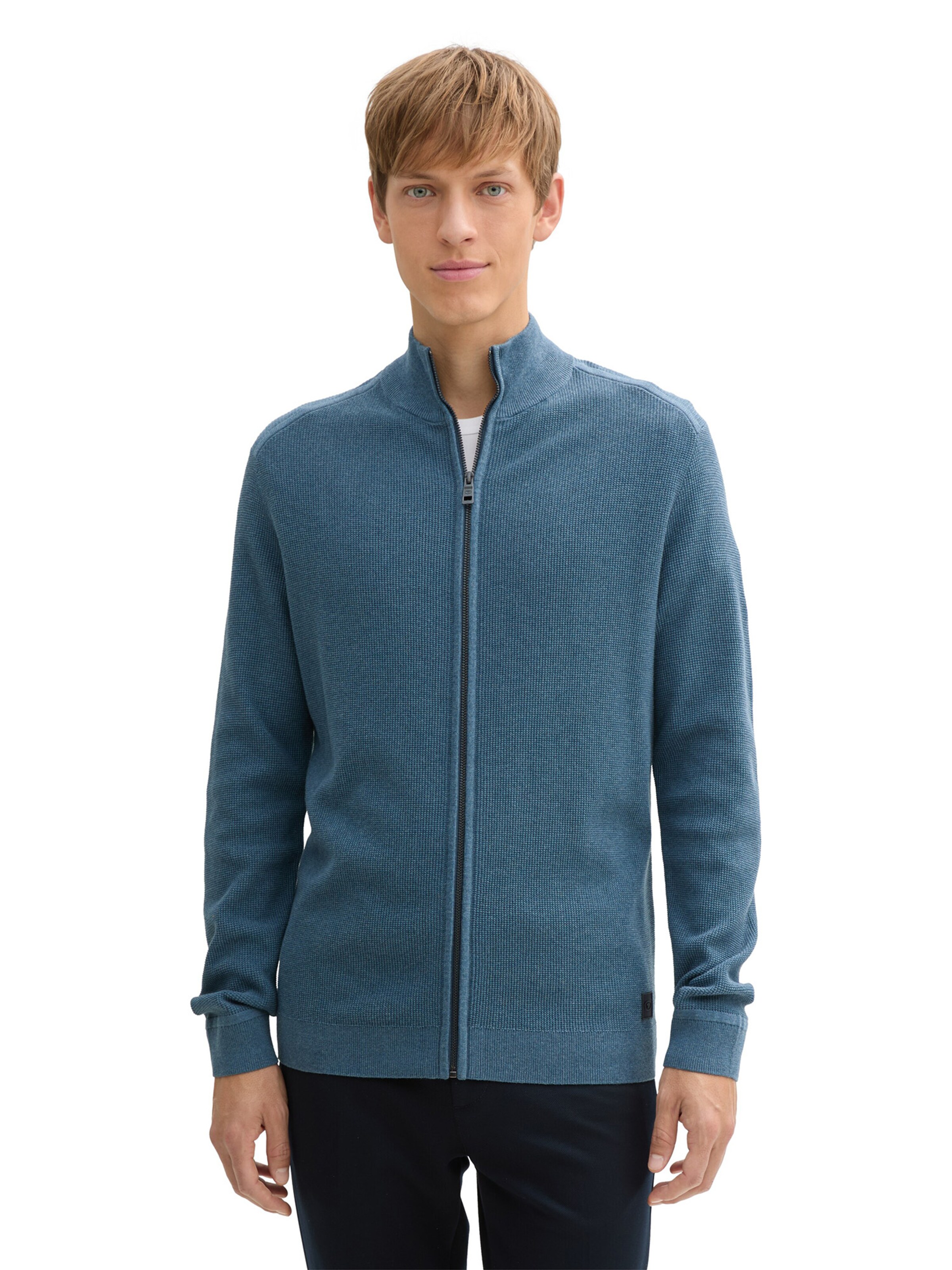 Vestes en maille TOM TAILOR en bleu : devant