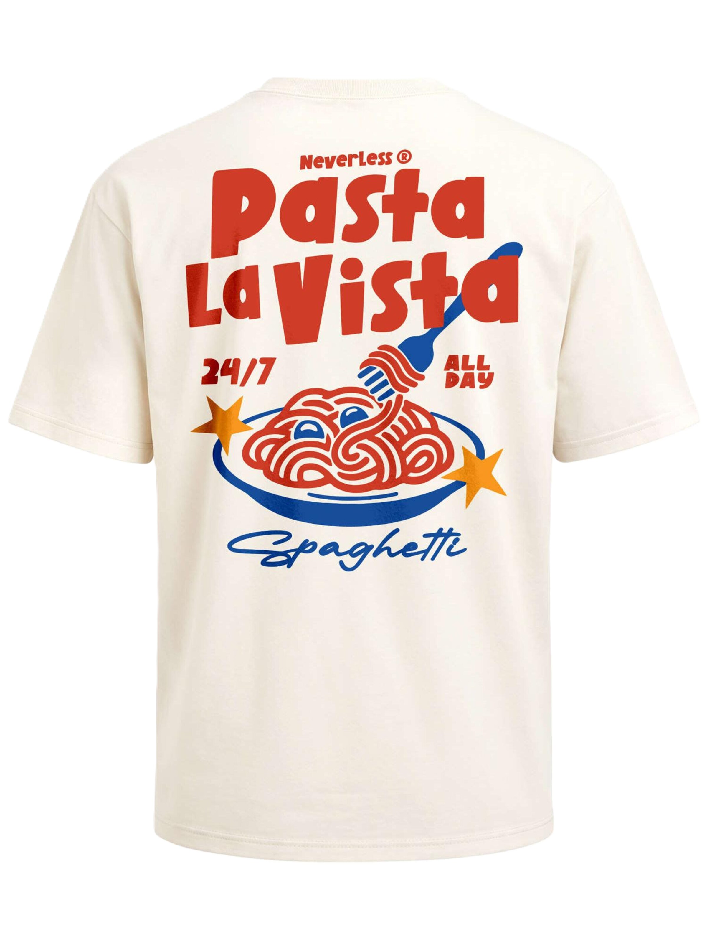 Neverless Shirt 'Pasta la Vista' in Beige