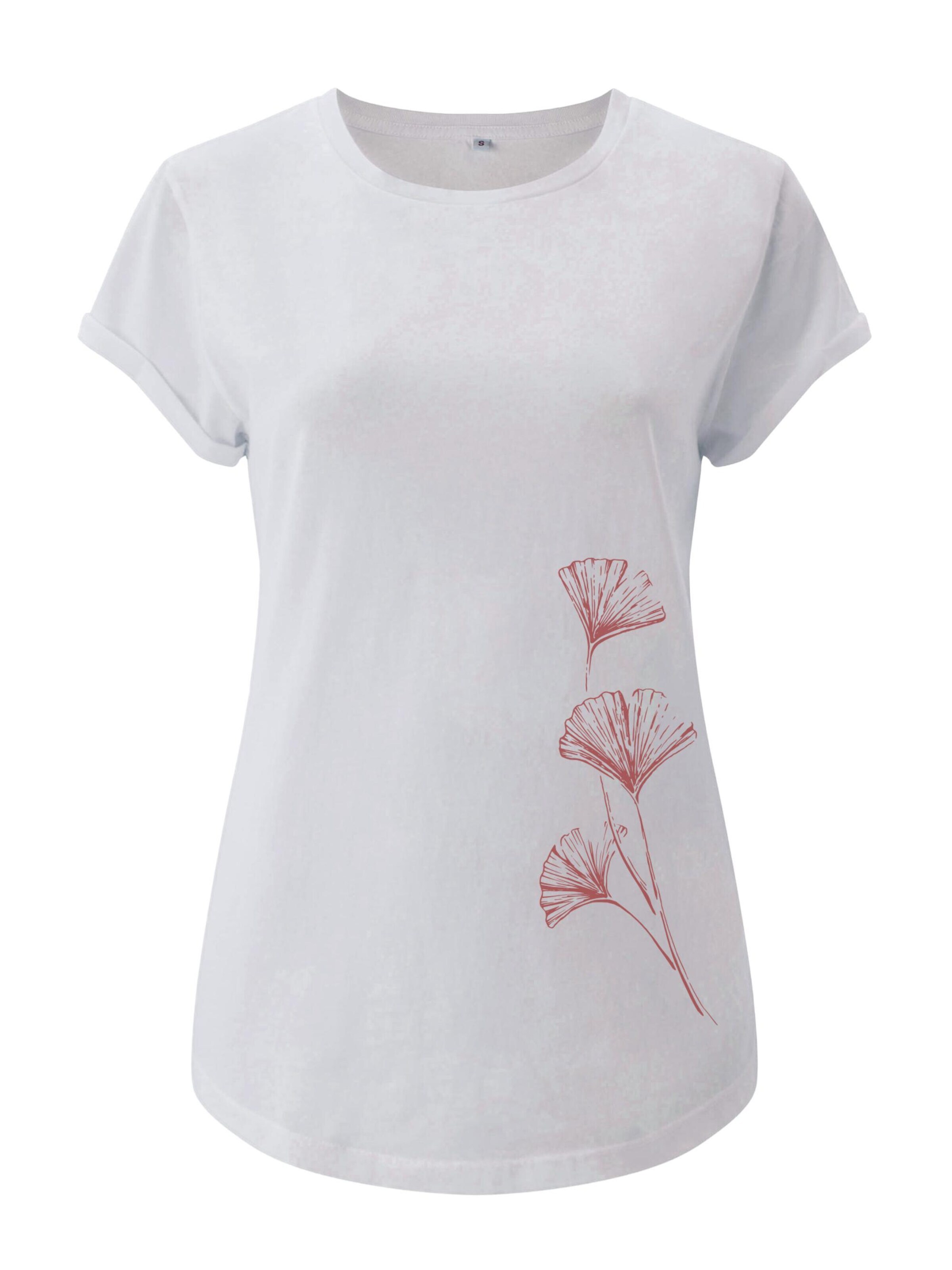 Life-Tree Shirt 'Fairwear Organic Ginkgo' in White: front