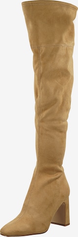 STEVE MADDEN Overknee laarzen in Beige: voorkant