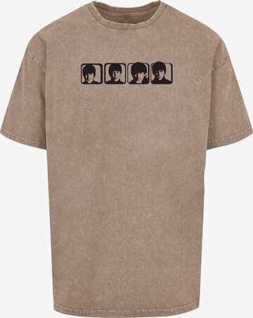 Merchcode Shirt 'Beatles - Four Heads 2' in Bruin: voorkant