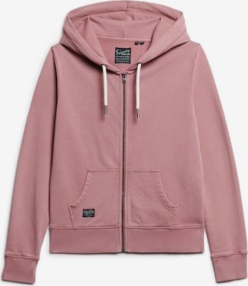 Veste de survêtement Superdry en rose : devant