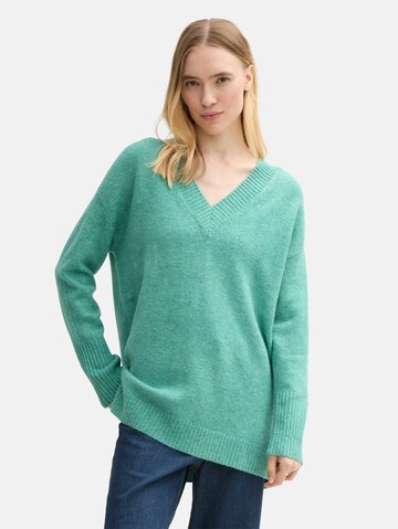 TOM TAILOR DENIM Sweater in Green: front