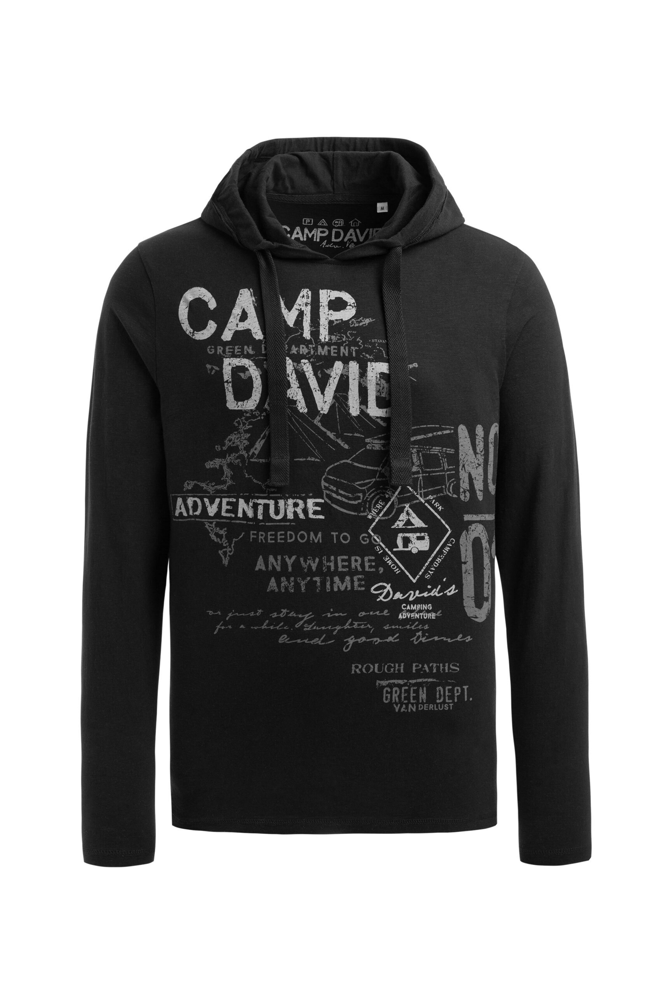 CAMP DAVID Sweatshirt in Black: front