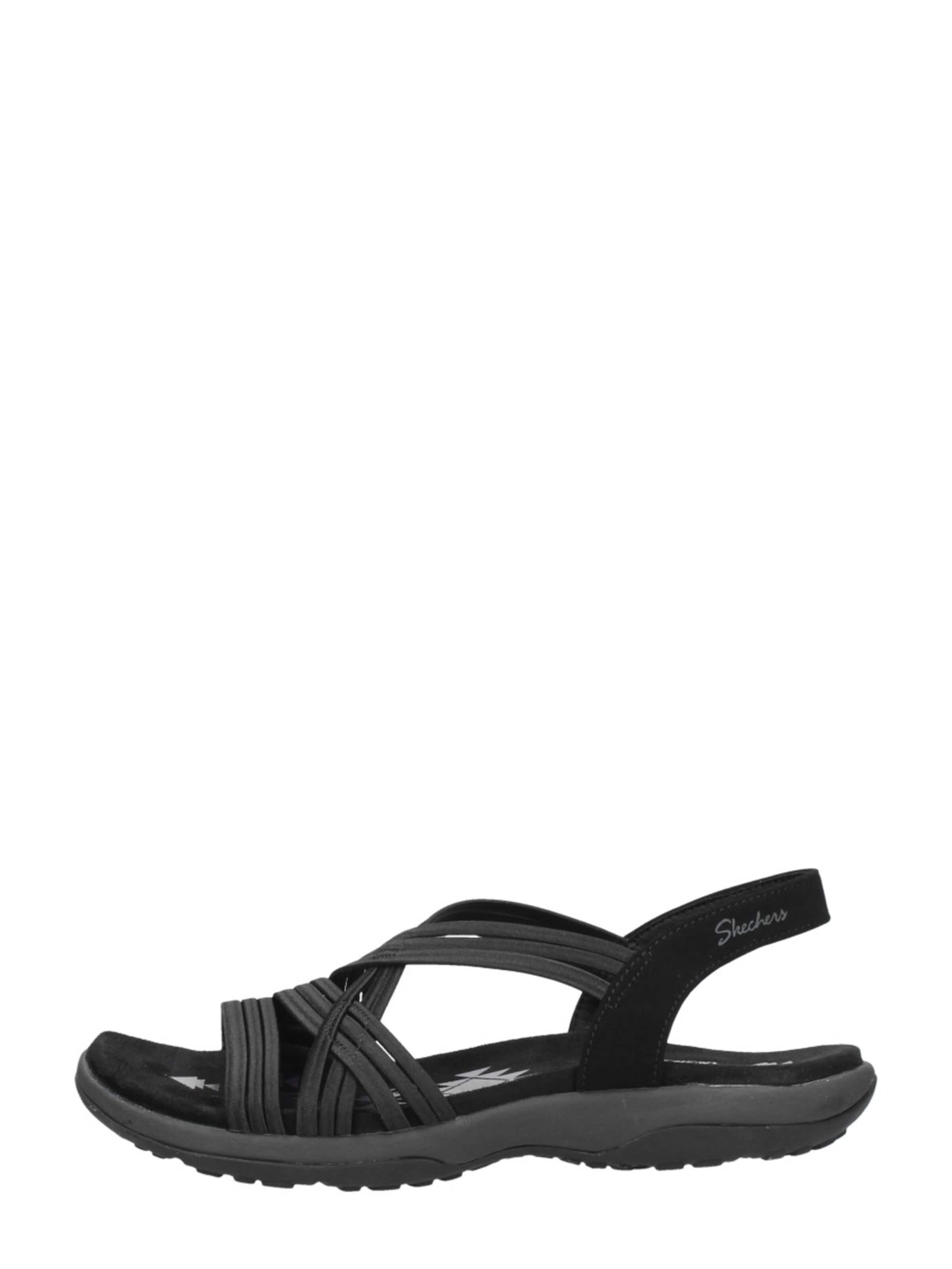 SKECHERS Sandaal 'Reggae Slim - Simply Stretch' in Zwart: voorkant