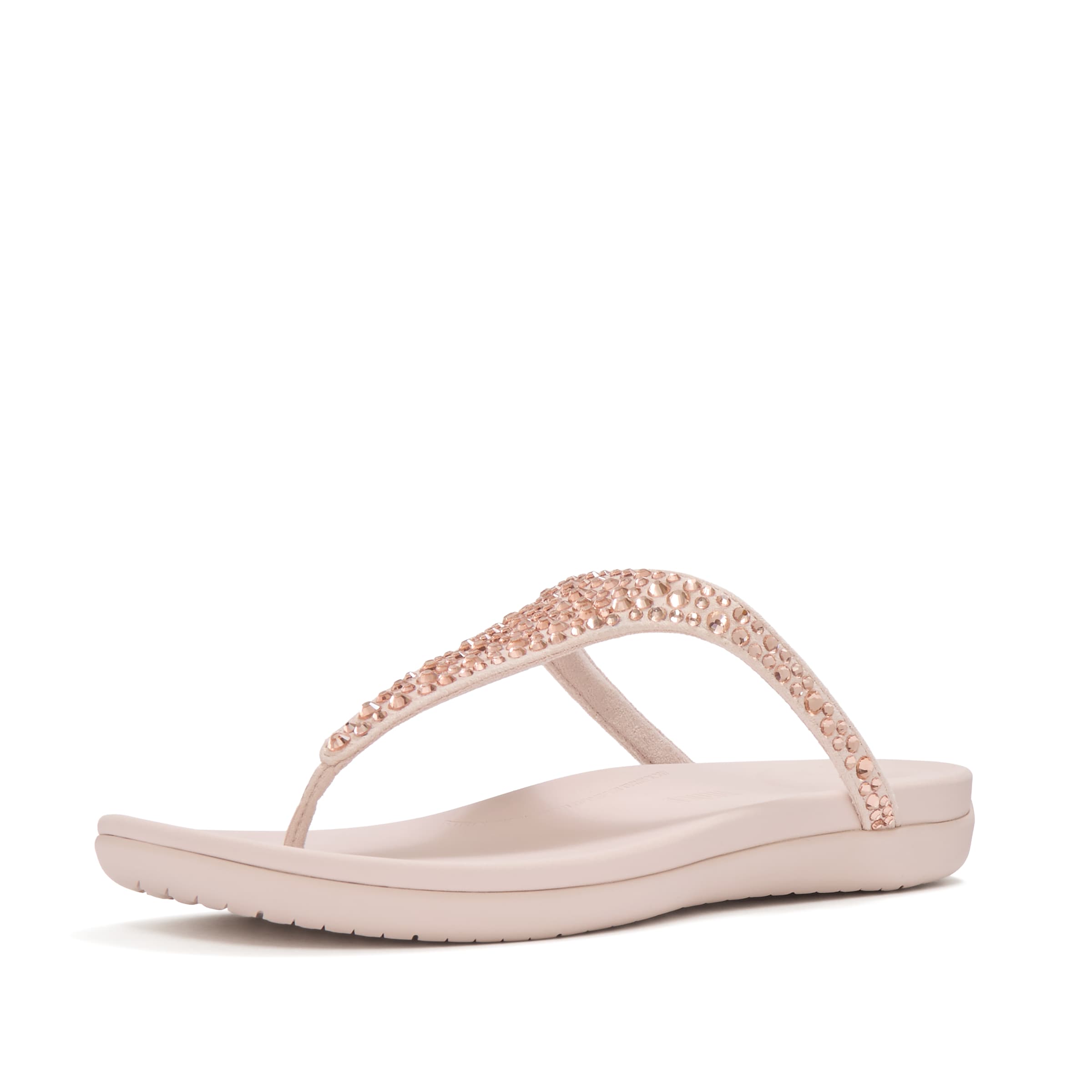 FitFlop T-Bar Sandals in Beige: front