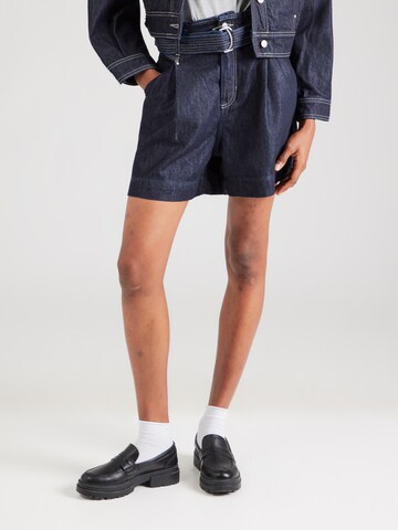 Loosefit Jeans con pieghe di BOSS in blu: frontale