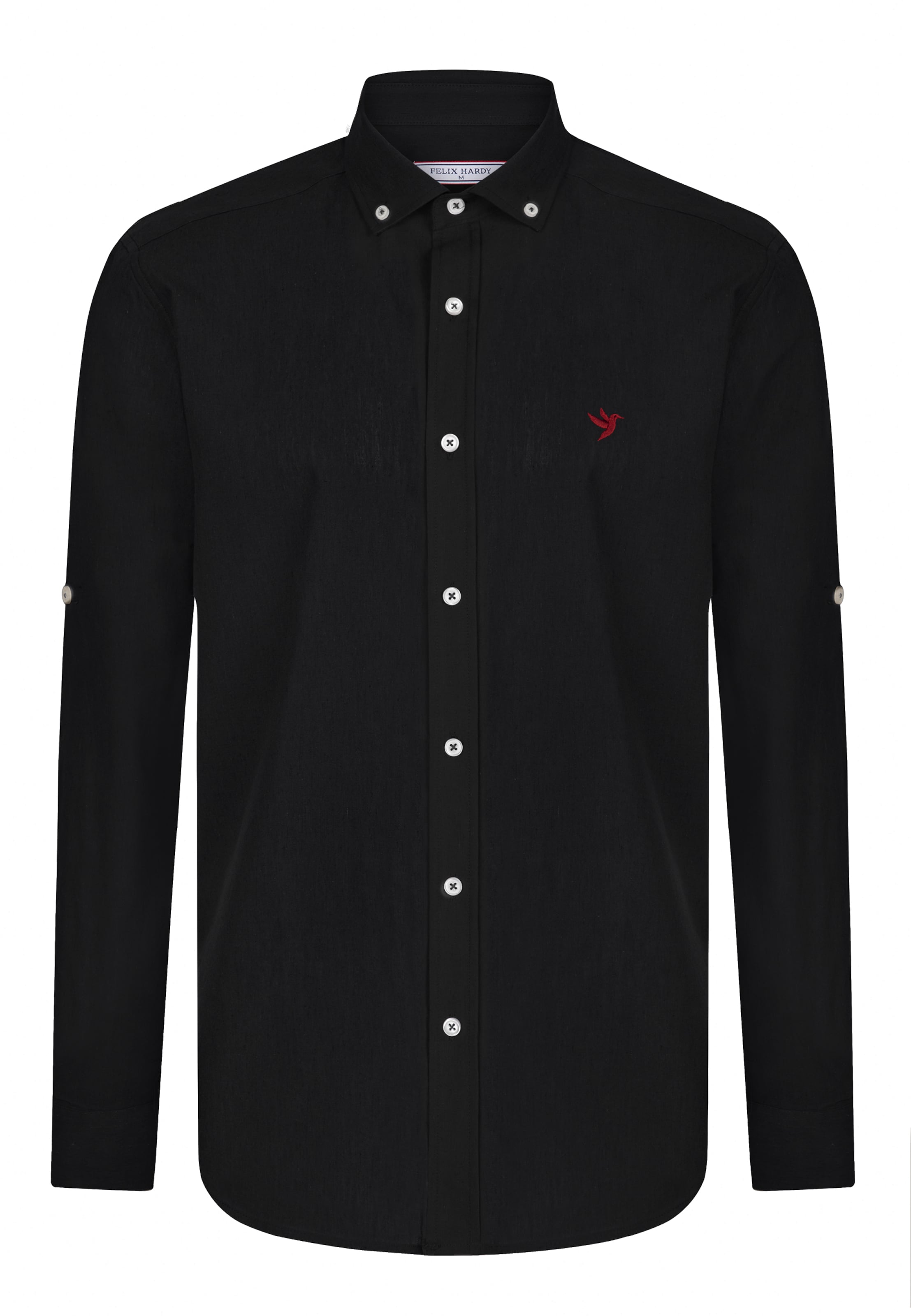 Felix Hardy Regular fit Button Up Shirt in Black: front