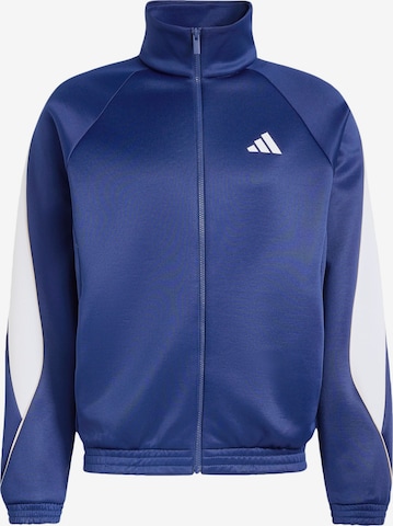 ADIDAS SPORTSWEAR - Casaco de treino em moletão 'Stadium' em azul: frente