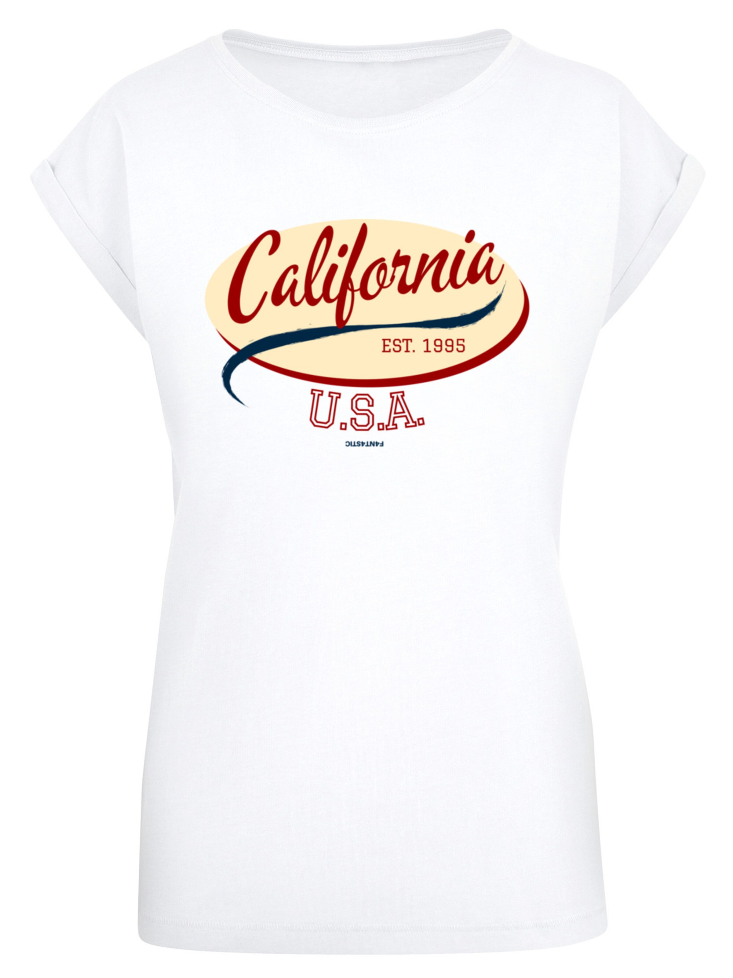 T-shirt 'California' F4NT4STIC en blanc : devant