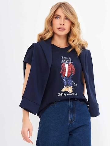 T-shirt 'Country Cat' Cat e Lolette en bleu
