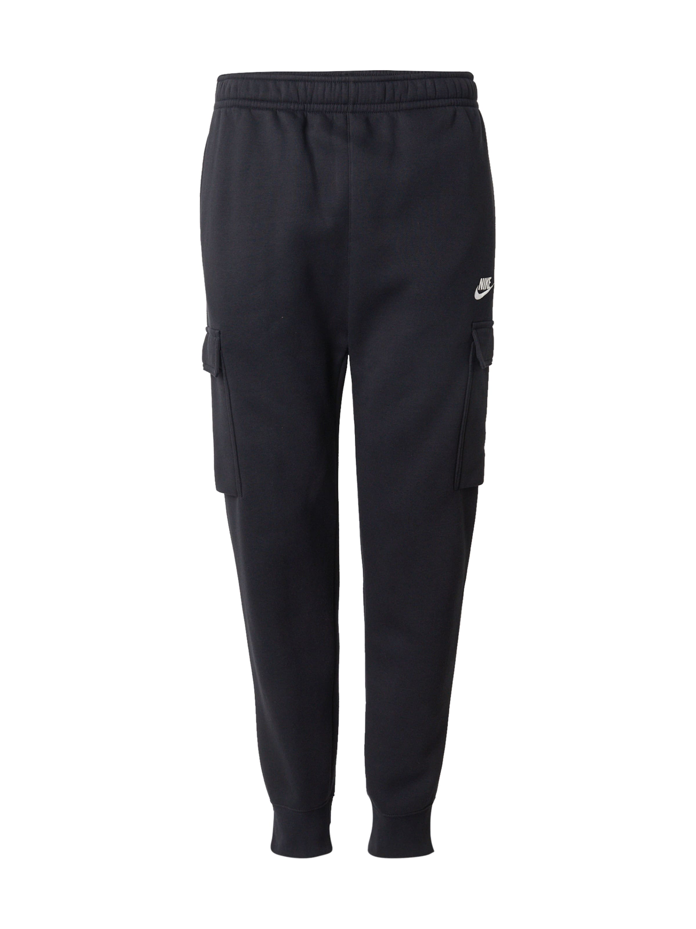 Nike Sportswear Tapered Cargo nadrágok 'CLUB FLEECE' - fekete: elől