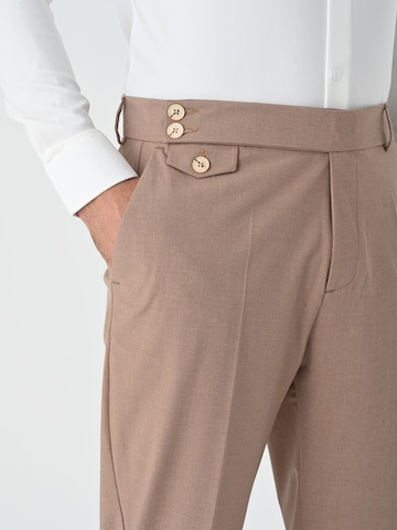 Regular Pantalon à plis Antioch en marron