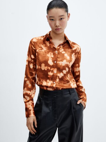 MANGO Blouse 'Fuego' in Brown: front