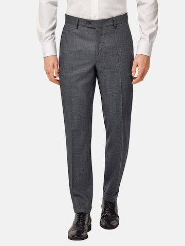 Boggi Milano Slim fit Trousers with creases in Grey: front