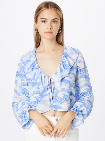 Monki Blouse in Blue: front