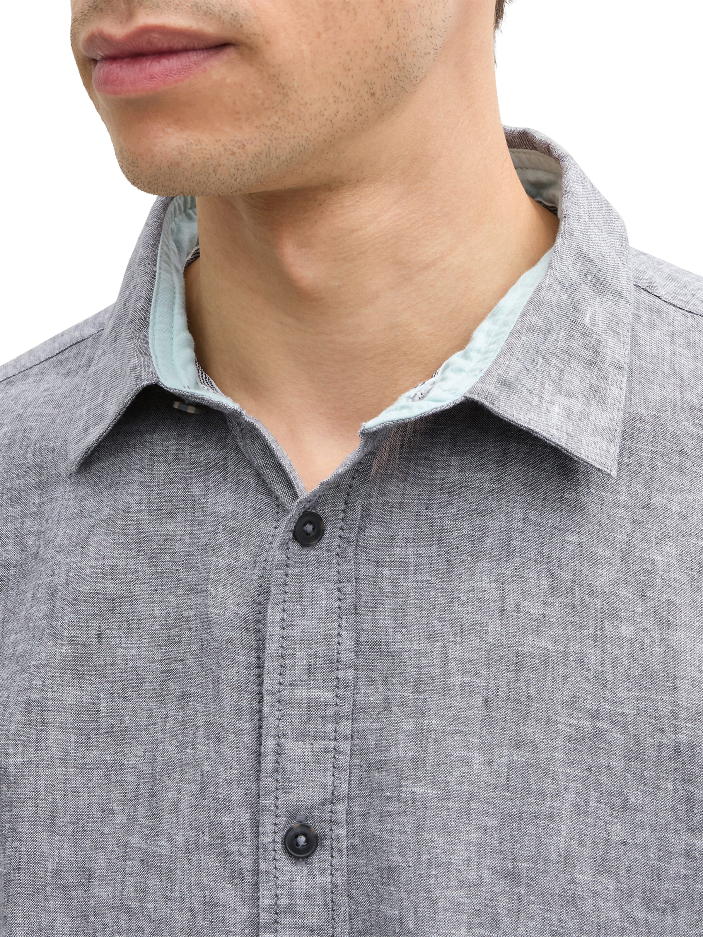 TOM TAILOR Regular fit Overhemd in Grijs