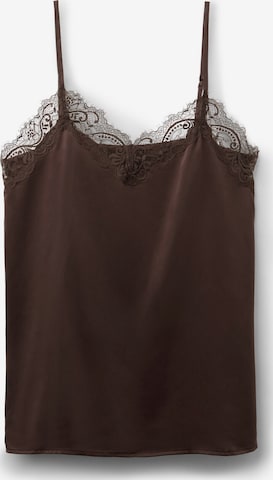 Tezenis Pajama Shirt in Brown: front